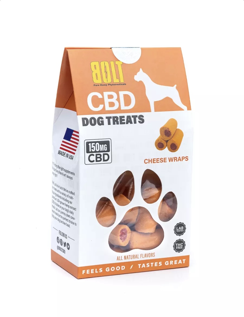 Cheese Wraps Bolt CBD Dog Treats 150mg
