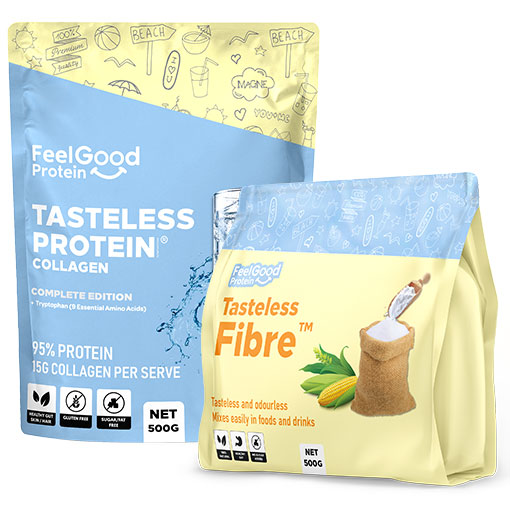 Bundle Pack! Tasteless Protein & Fibre 500g by Feel Good Protein