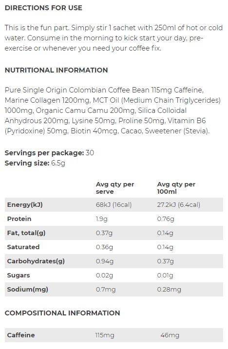 Beforeyouspeak Collagen Coffee 30 Serves - Image 3