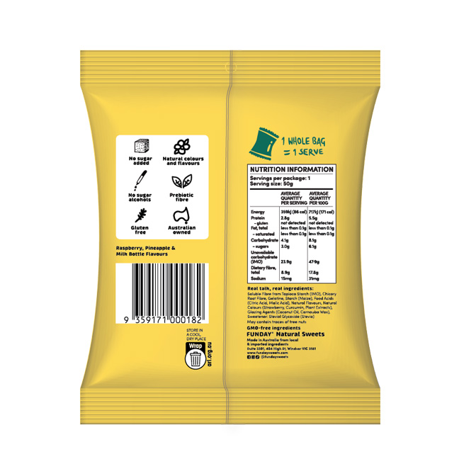 Gummy Natural Lollies (No added sugar) 50g by Funday – Pack Of 5 - Image 10
