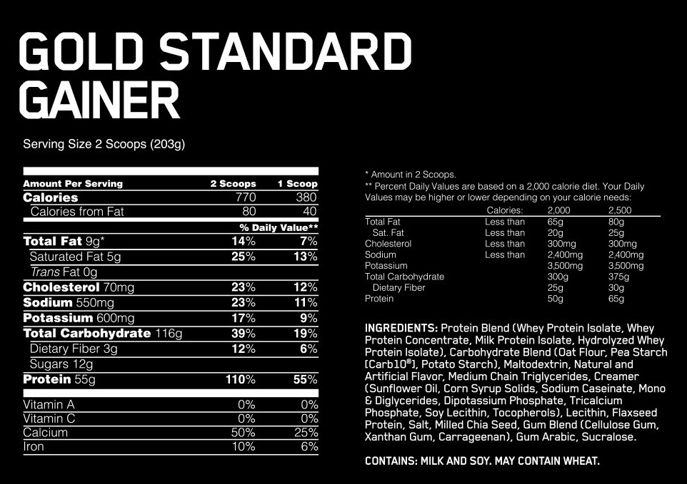 Gold Standard Gainer by Optimum Nutrition 4.67kg (10.29lb) - Image 2